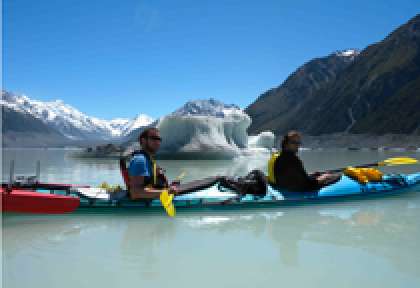 Mt Cook Sea kayaking glacier