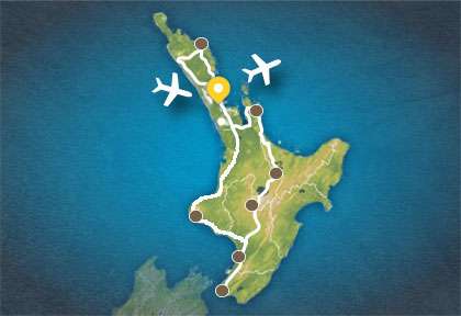Carte Hot Rock tour de Auckland