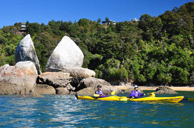 Nouvelle-Zélande - Abel Tasman National Park - Kayak à la rencontre des phoques et marche dans la forêt ou plage